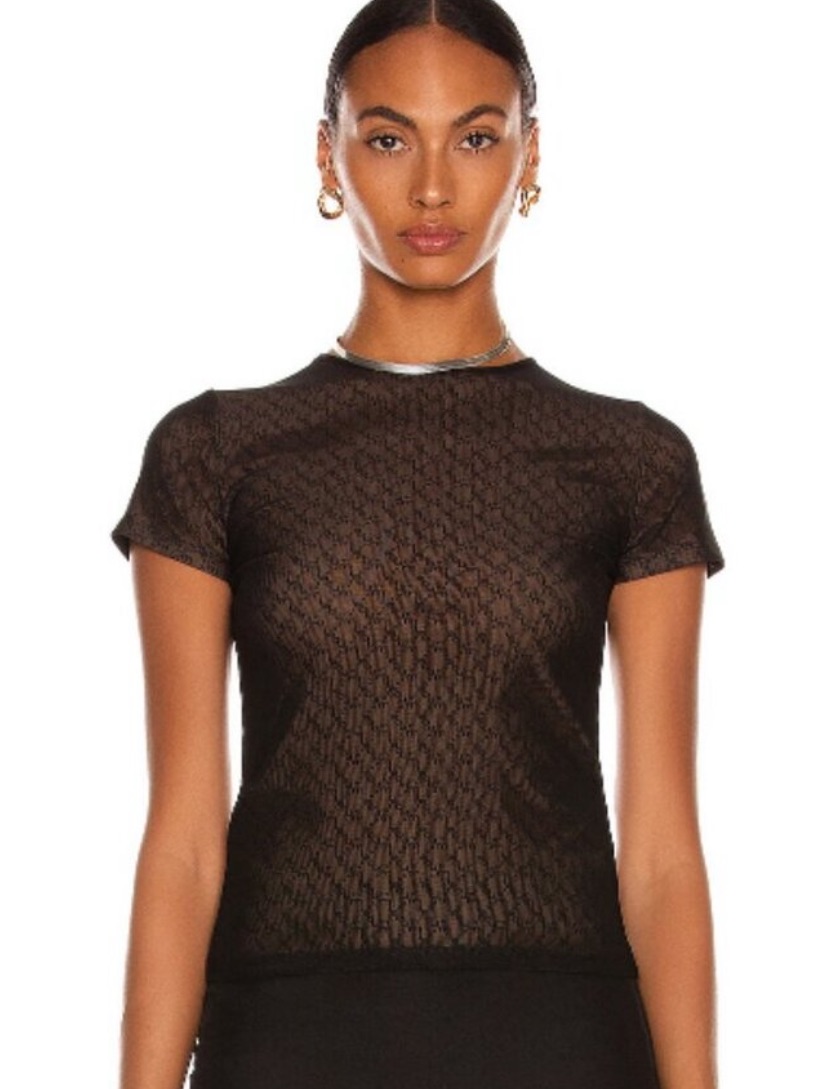 Miaou Mini Tee In Black Monogram